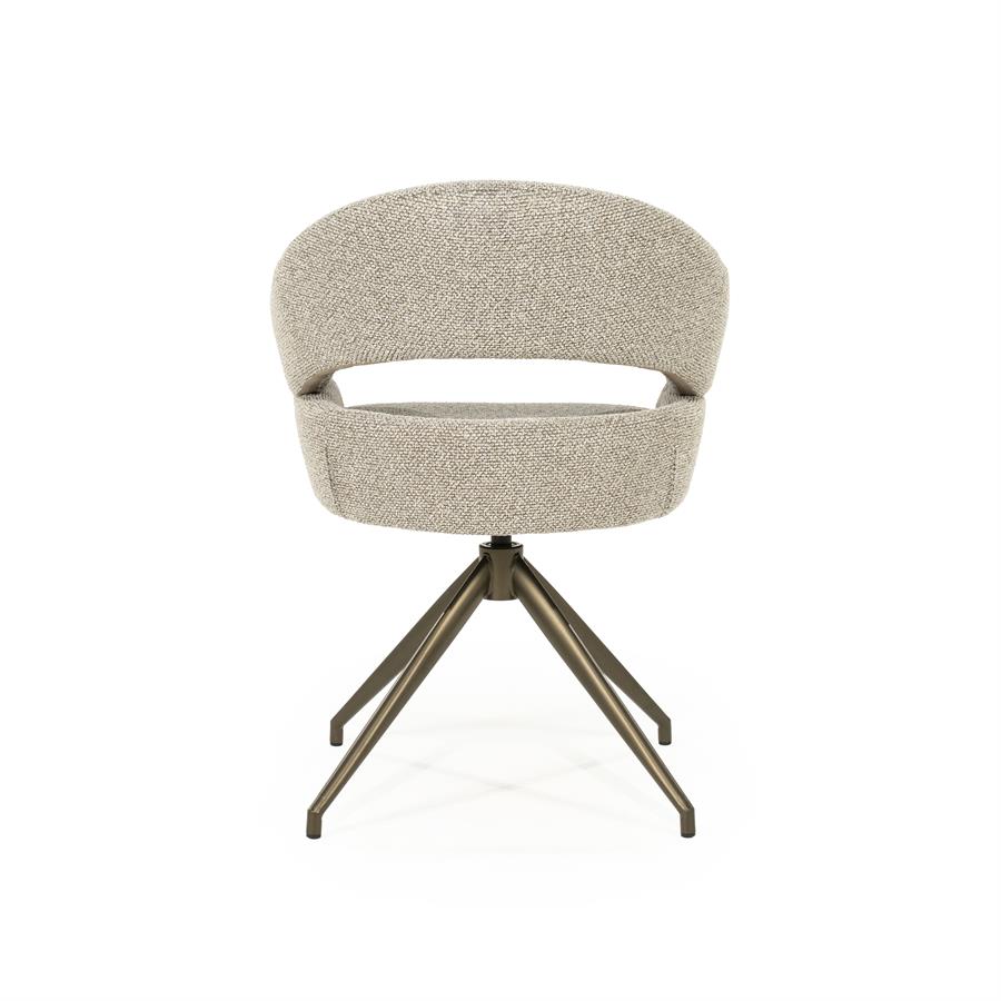 Eetkamerstoel Hailey | Taupe Eira | Brons Onderstel