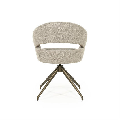 Eetkamerstoel Hailey | Taupe Eira | Brons Onderstel