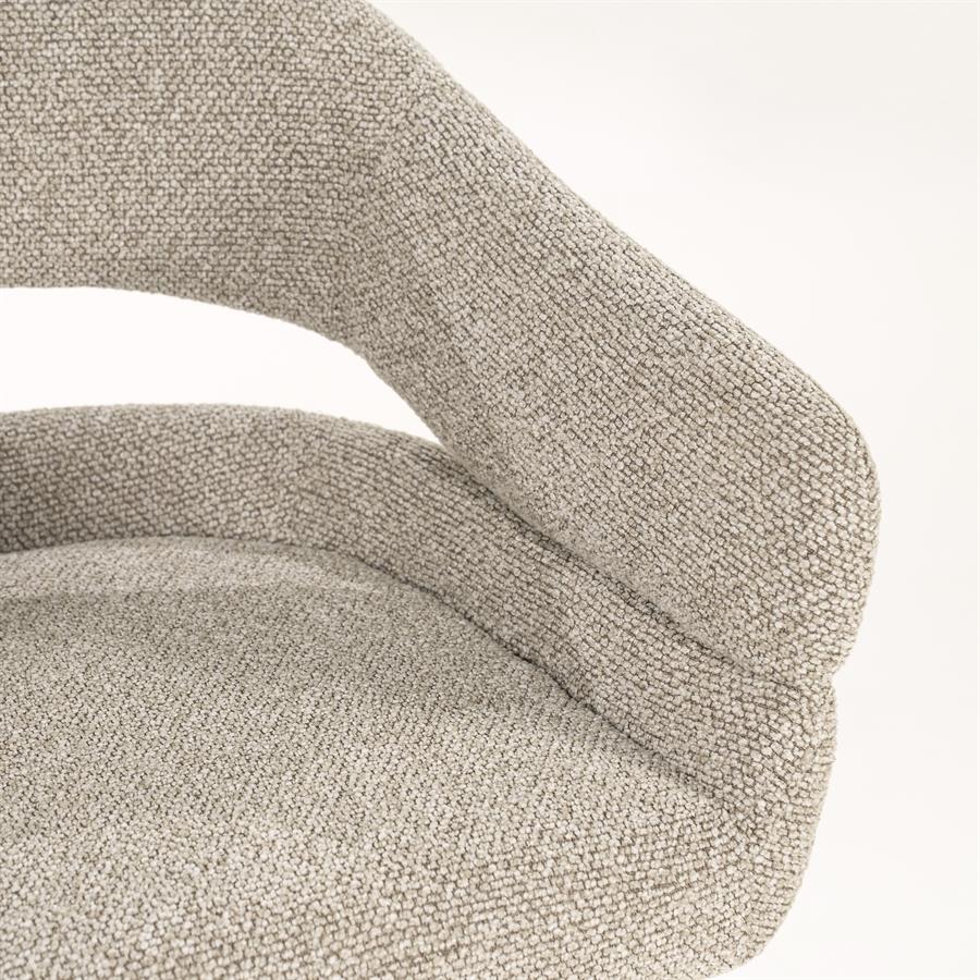 Eetkamerstoel Hailey | Taupe Eira | Brons Onderstel