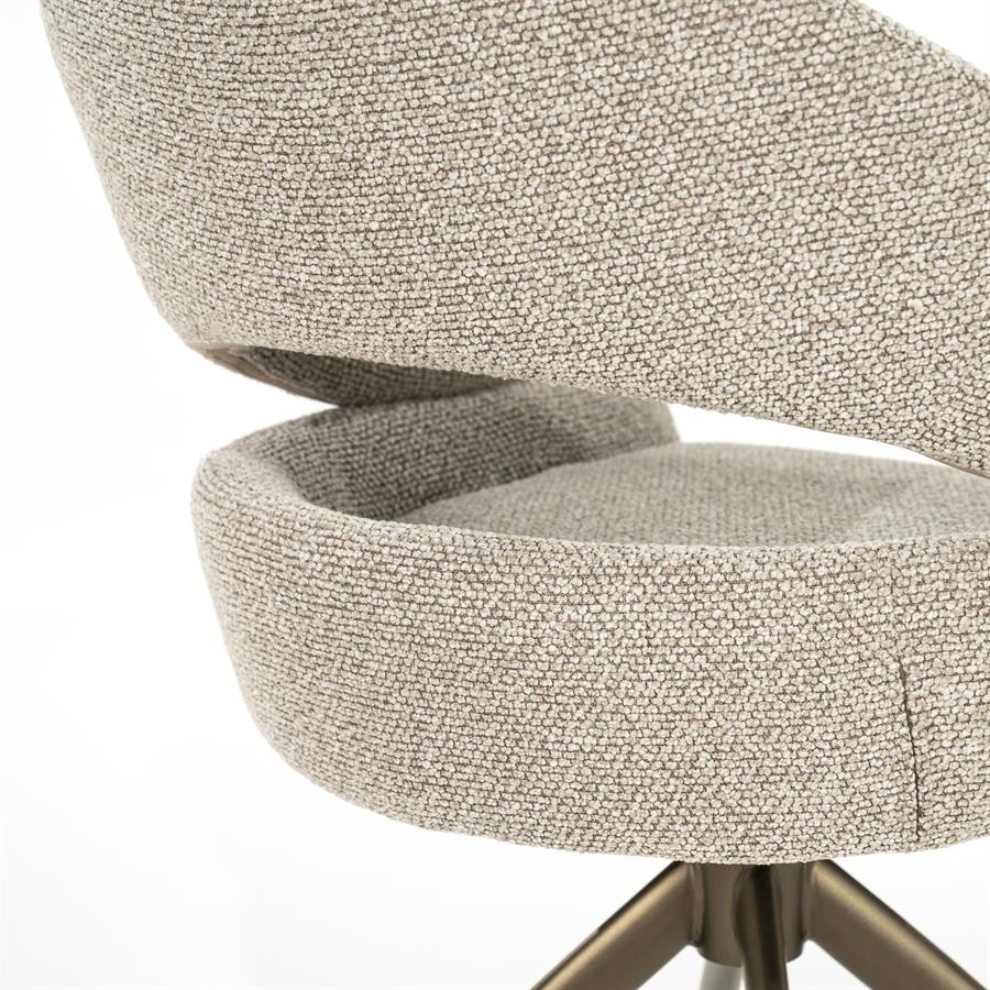 Eetkamerstoel Hailey | Taupe Eira | Brons Onderstel