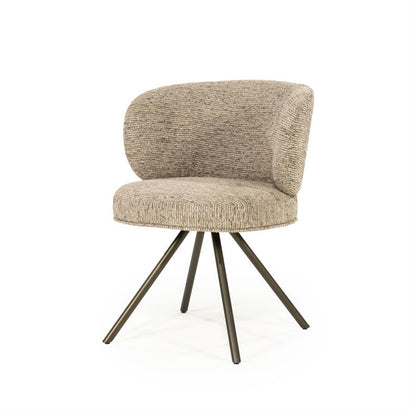 Eetkamerstoel Jayson | Taupe Blythe | Brons Onderstel