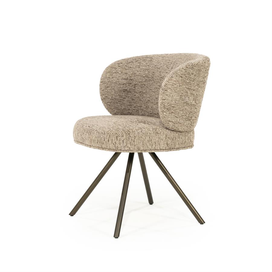 Eetkamerstoel Jayson | Taupe Blythe | Brons Onderstel
