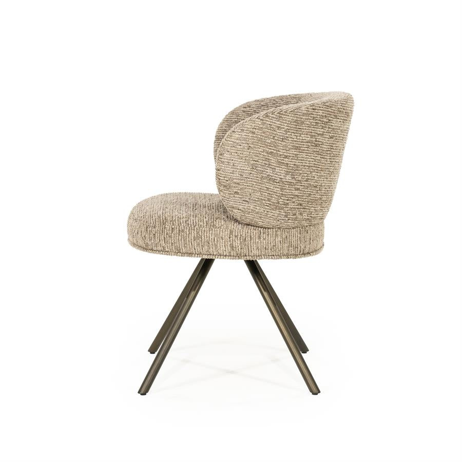 Eetkamerstoel Jayson | Taupe Blythe | Brons Onderstel