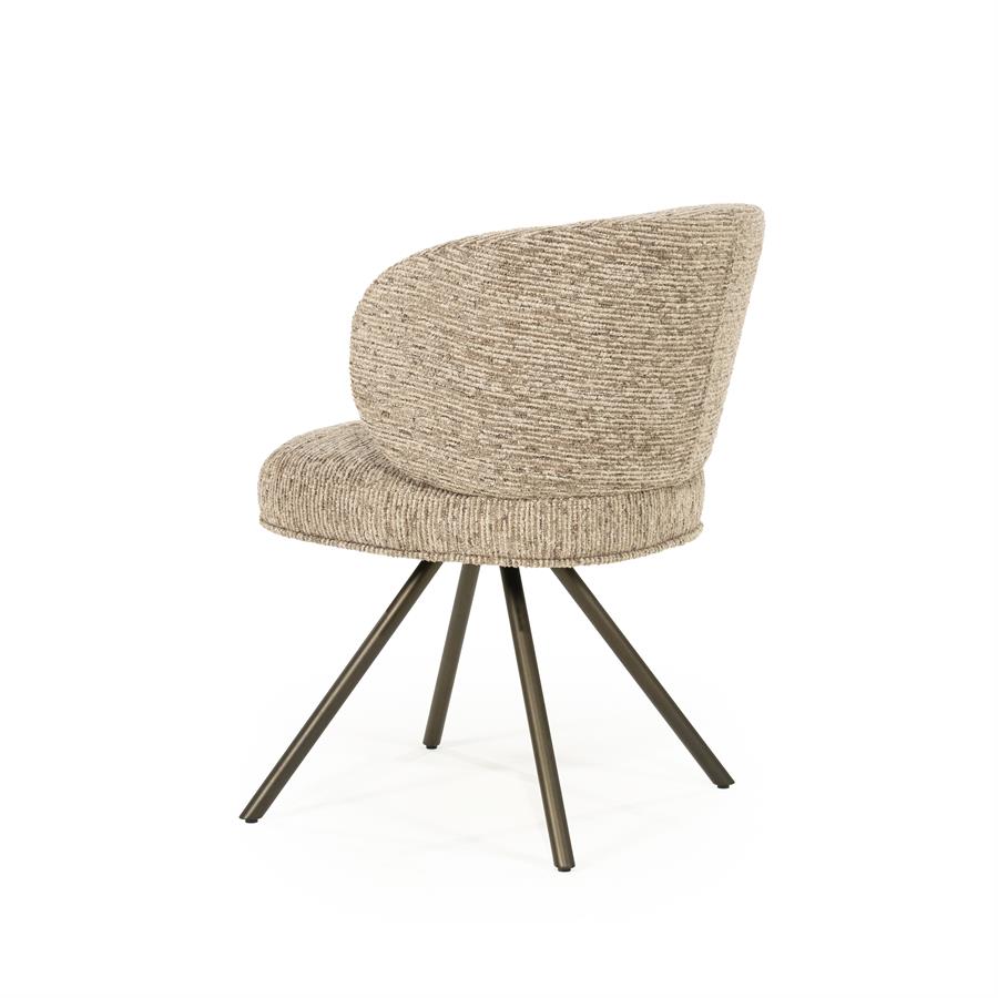 Eetkamerstoel Jayson | Taupe Blythe | Brons Onderstel