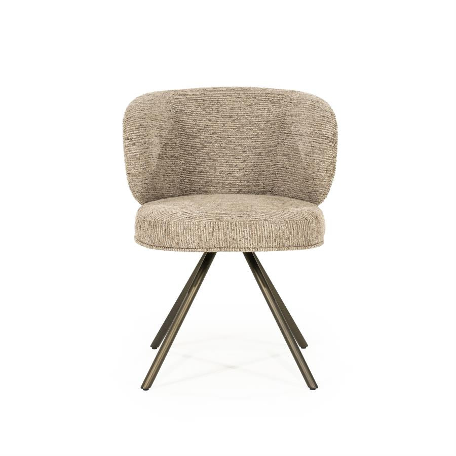 Eetkamerstoel Jayson | Taupe Blythe | Brons Onderstel