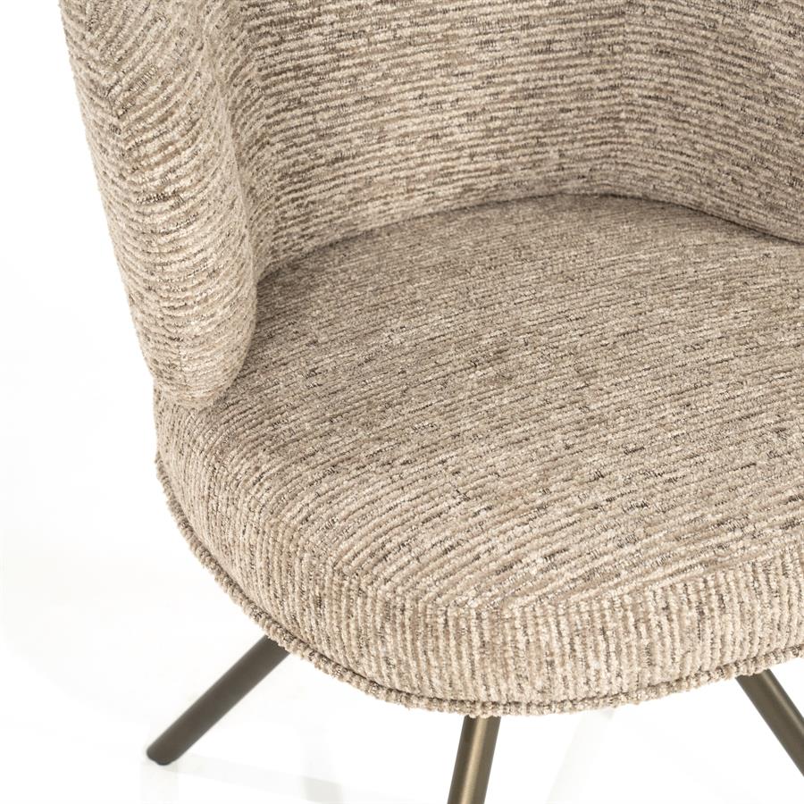 Eetkamerstoel Jayson | Taupe Blythe | Brons Onderstel