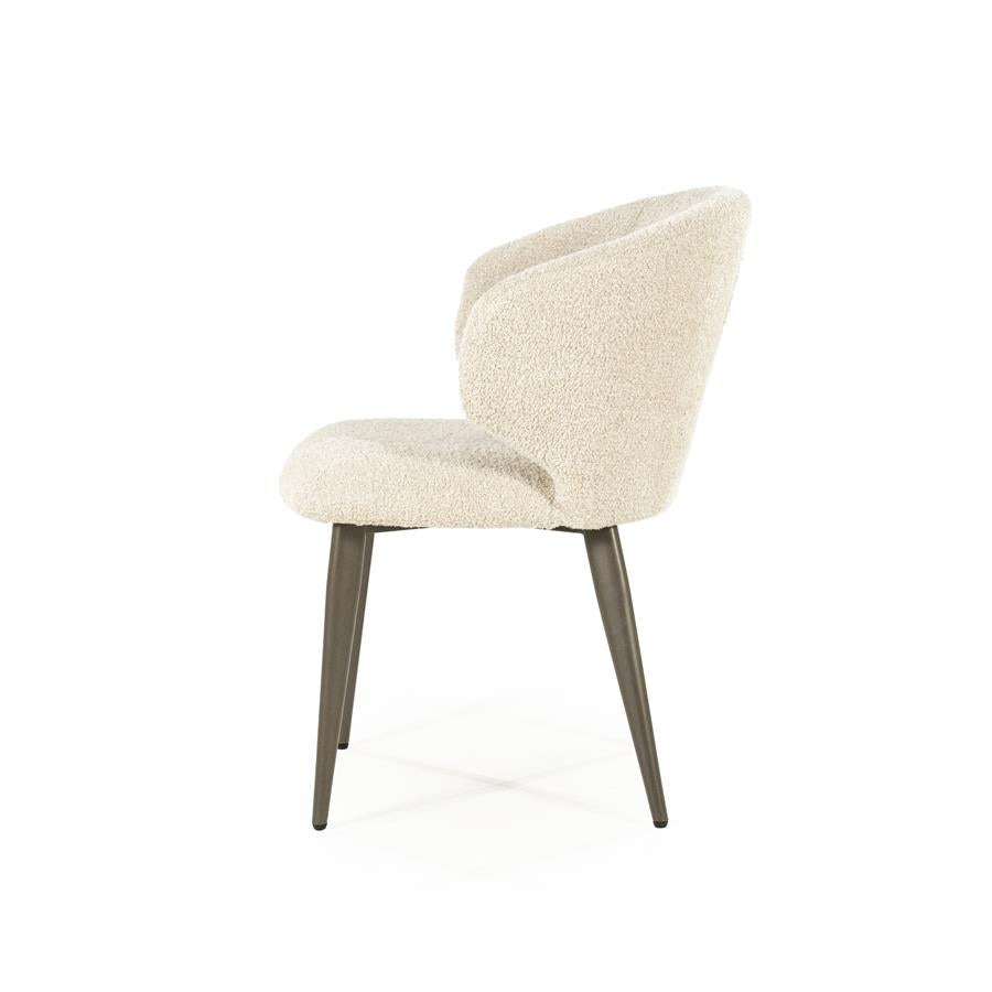 Eetkamerstoel Mateo | Stof Beige | Onderstel Brons