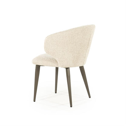 Eetkamerstoel Mateo | Stof Beige | Onderstel Brons