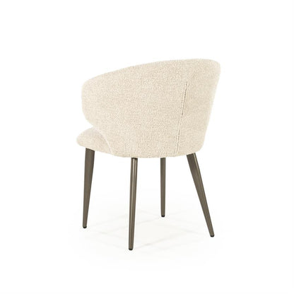 Eetkamerstoel Mateo | Stof Beige | Onderstel Brons