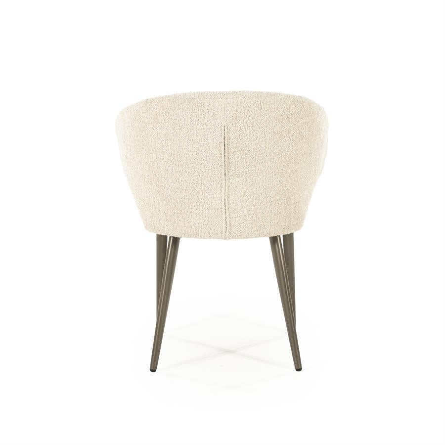 Eetkamerstoel Mateo | Stof Beige | Onderstel Brons