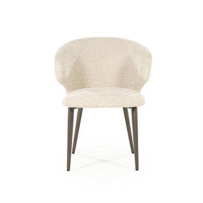 Eetkamerstoel Mateo | Stof Beige | Onderstel Brons