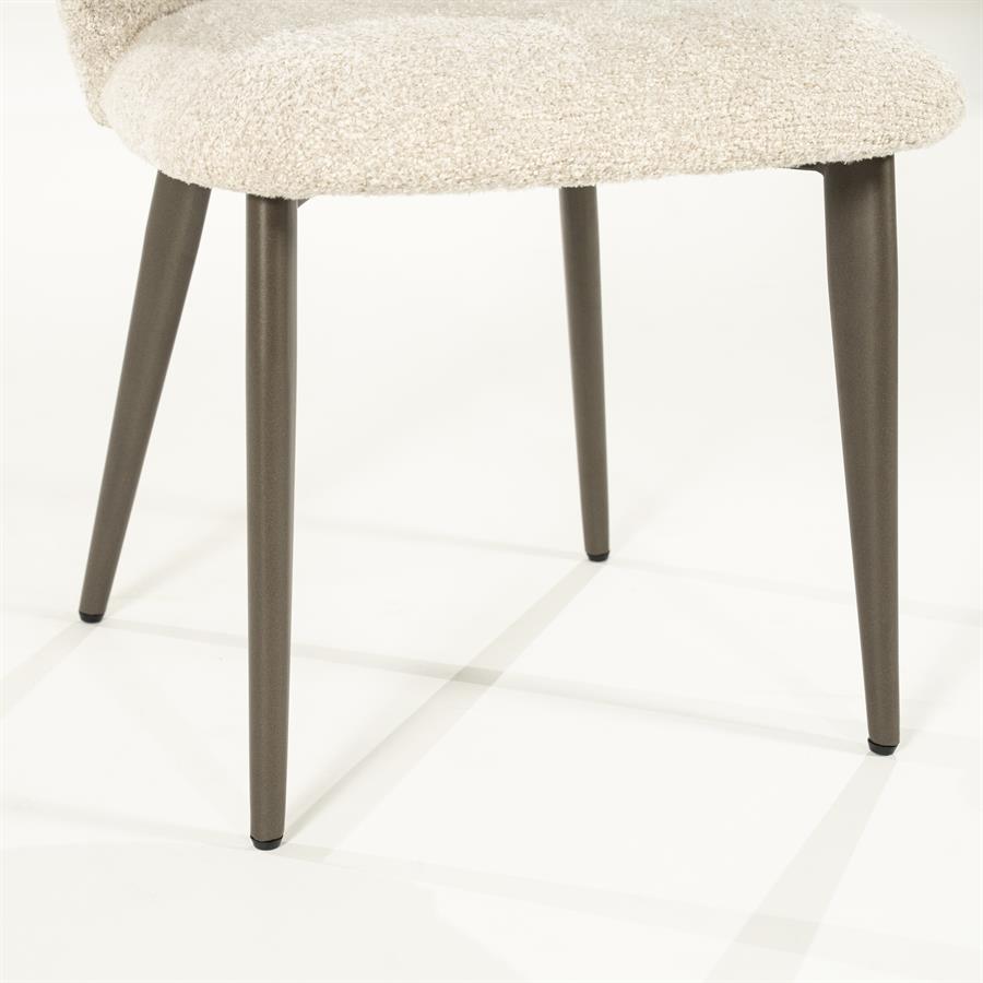 Eetkamerstoel Mateo | Stof Beige | Onderstel Brons