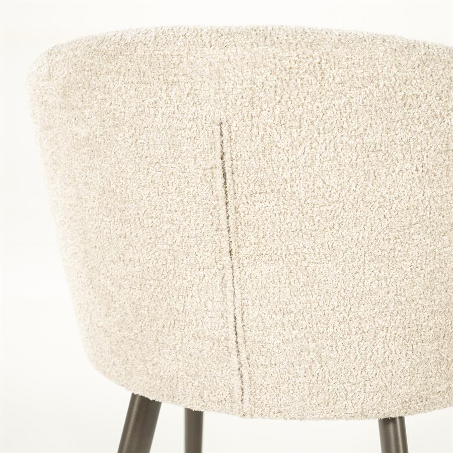 Eetkamerstoel Mateo | Stof Beige | Onderstel Brons