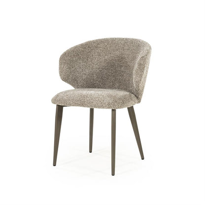 Eetkamerstoel Mateo | Stof Taupe | Onderstel Brons