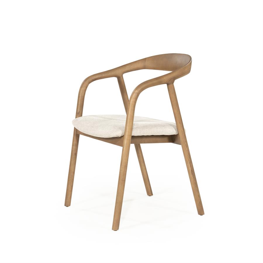 Eetkamerstoel Rayven | Bruin Essenhout | Met Armleuning