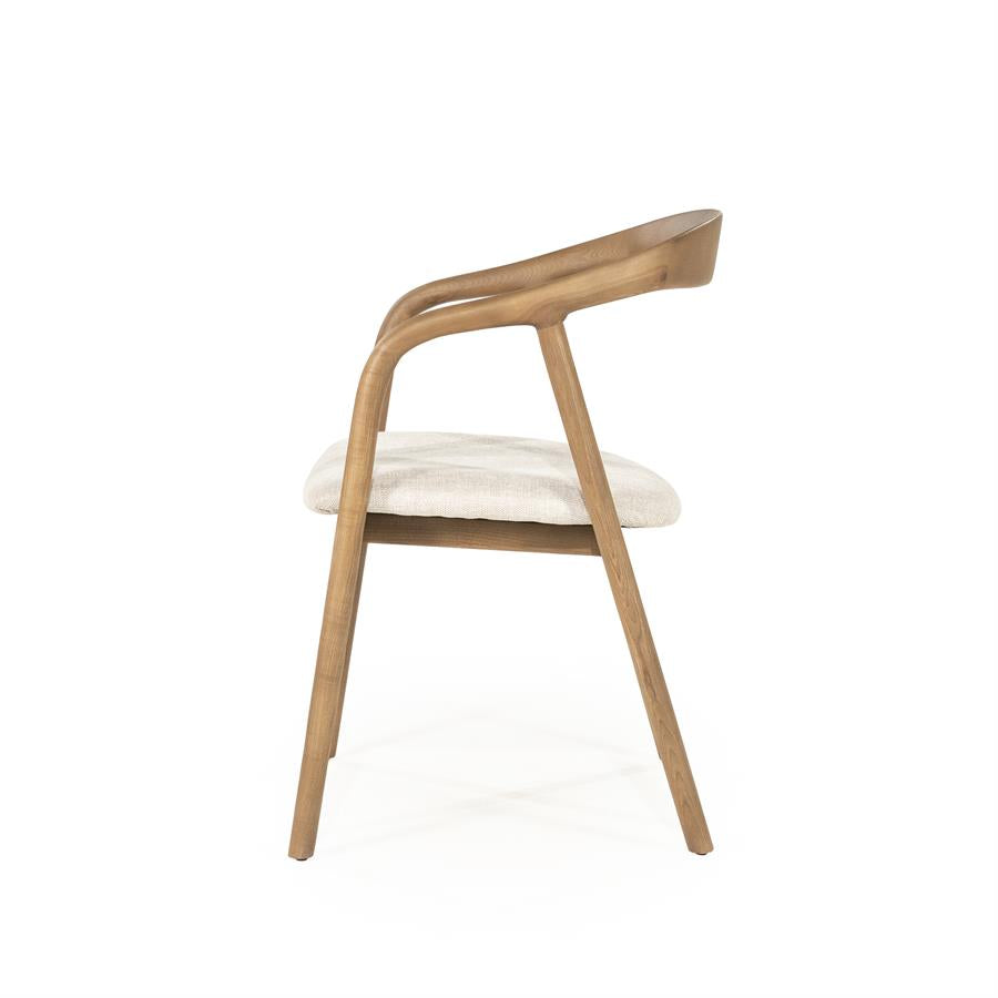 Eetkamerstoel Rayven | Bruin Essenhout | Met Armleuning