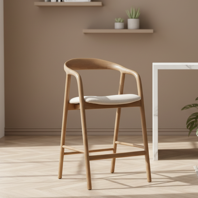 Barkruk Rayven | Bruin Essenhout | Laag