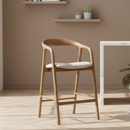 Barkruk Rayven | Bruin Essenhout | Laag