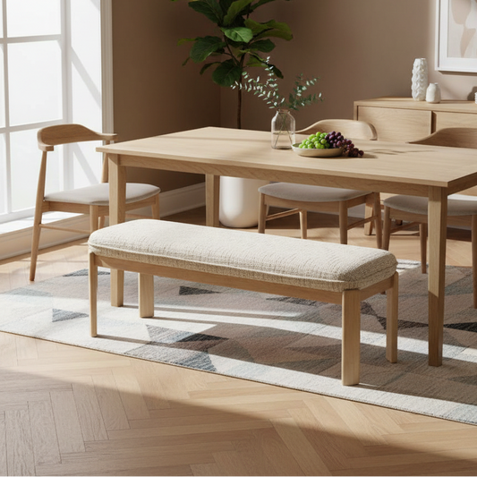 Eetkamerbank Lottie | Beige Stof