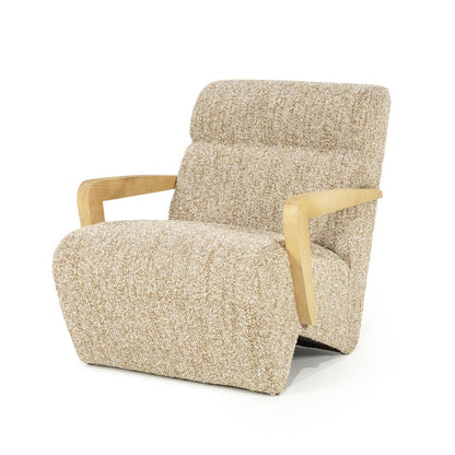 Fauteuil Olek | Beige Bay | Naturel Essenhout