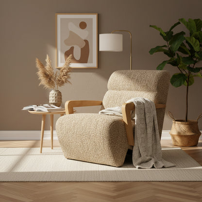 Fauteuil Olek | Taupe Bay | Naturel Essenhout