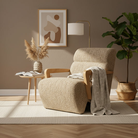 Fauteuil Olek | Taupe Bay | Naturel Essenhout