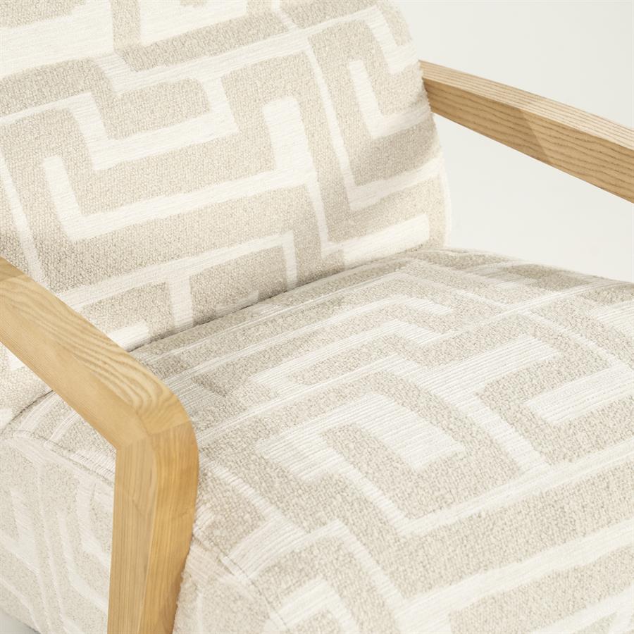 Fauteuil Olek | Beige Libre | Naturel Essenhout