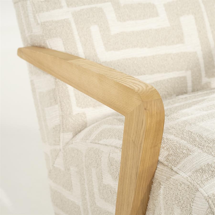 Fauteuil Olek | Beige Libre | Naturel Essenhout