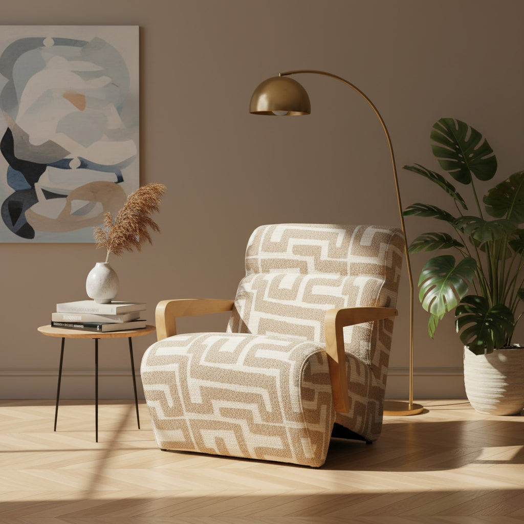 Fauteuil Olek | Taupe Libre | Naturel Essenhout