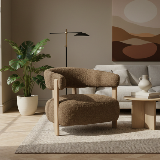Fauteuil Lola | Bruin Stof