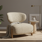 Fauteuil Reza | Beige Stof | Naturel Poot