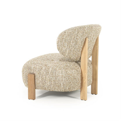 Fauteuil Reza | Beige Stof | Naturel Poot