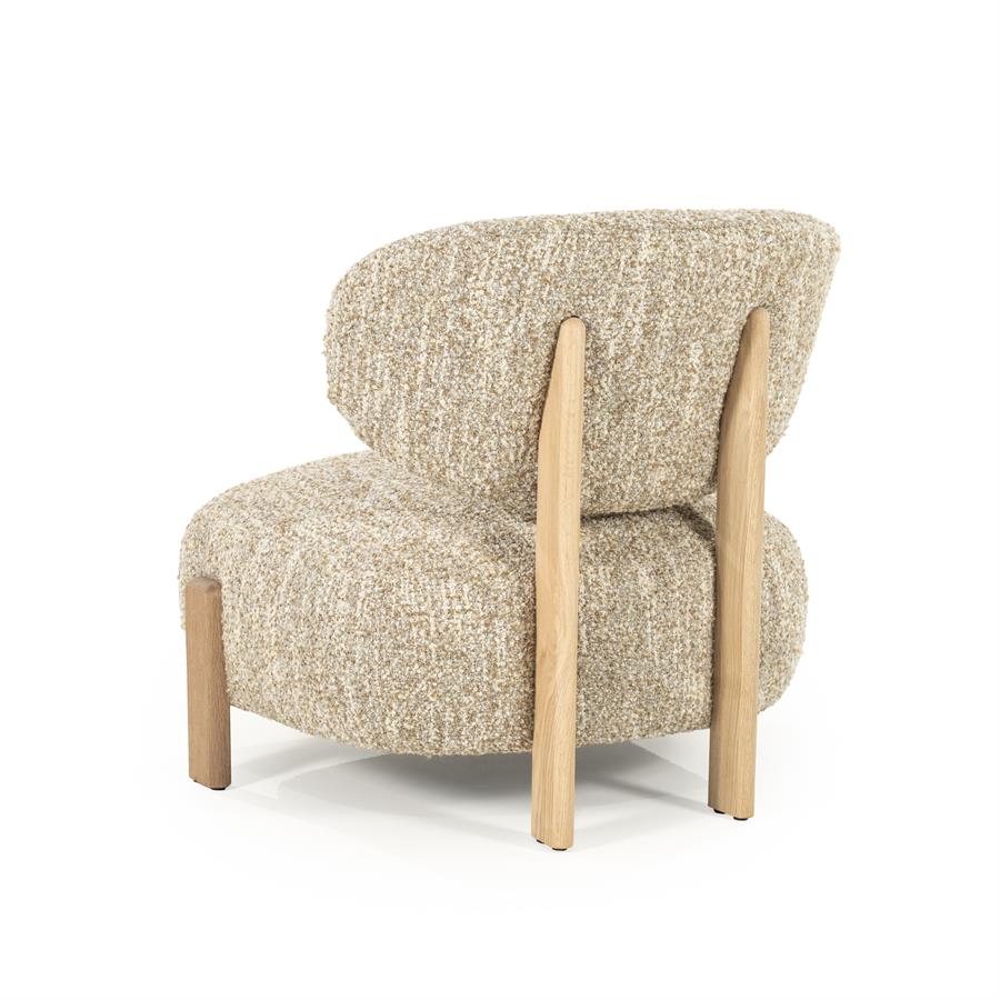 Fauteuil Reza | Beige Stof | Naturel Poot
