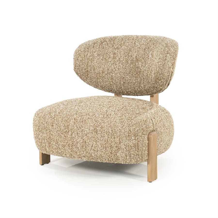 Fauteuil Reza | Taupe Stof | Naturel Poot
