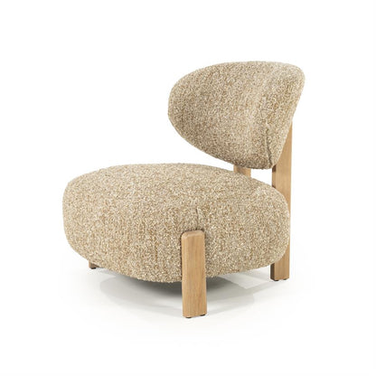 Fauteuil Reza | Taupe Stof | Naturel Poot