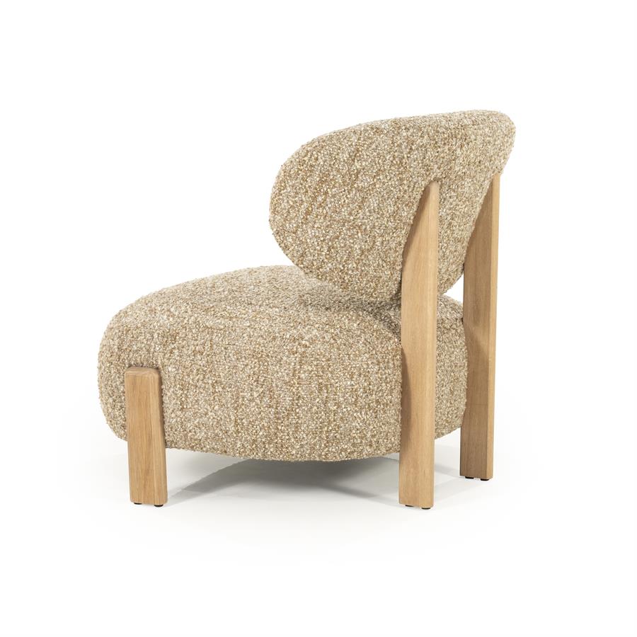Fauteuil Reza | Taupe Stof | Naturel Poot