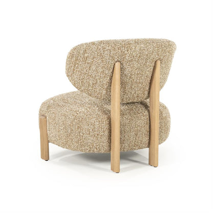 Fauteuil Reza | Taupe Stof | Naturel Poot