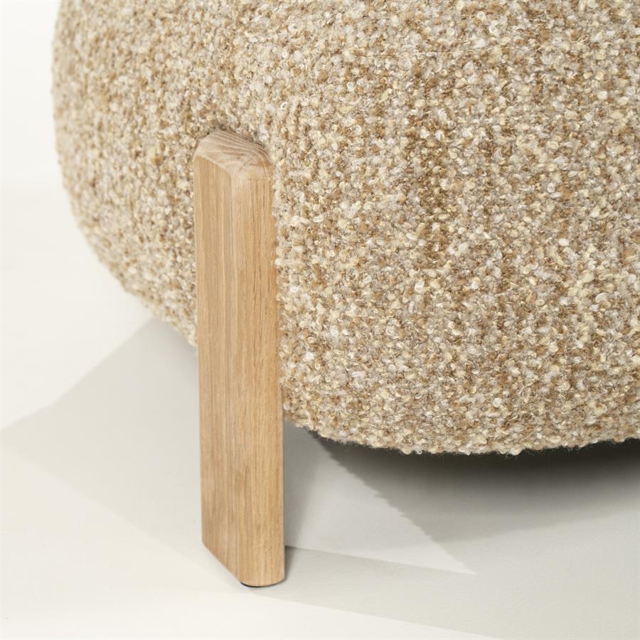 Fauteuil Reza | Taupe Stof | Naturel Poot