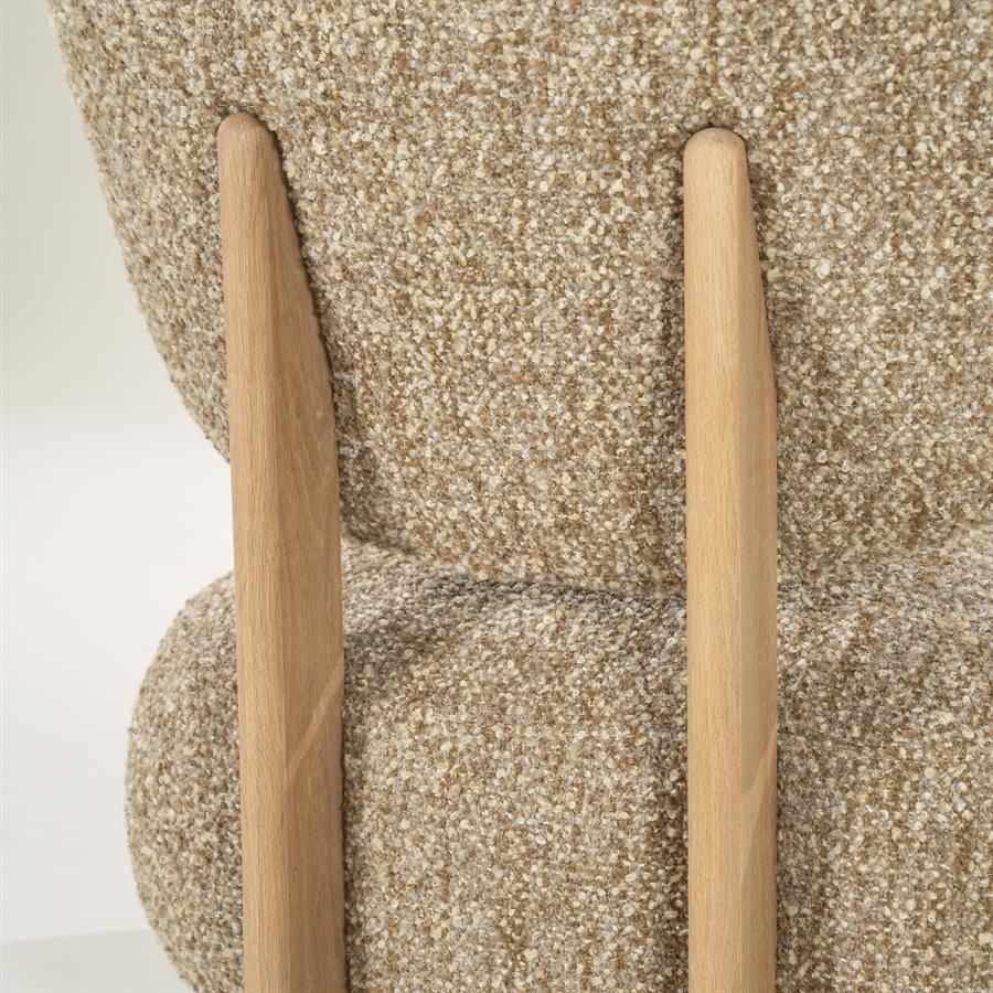 Fauteuil Reza | Taupe Stof | Naturel Poot