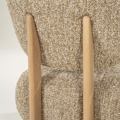 Fauteuil Reza | Taupe Stof | Naturel Poot