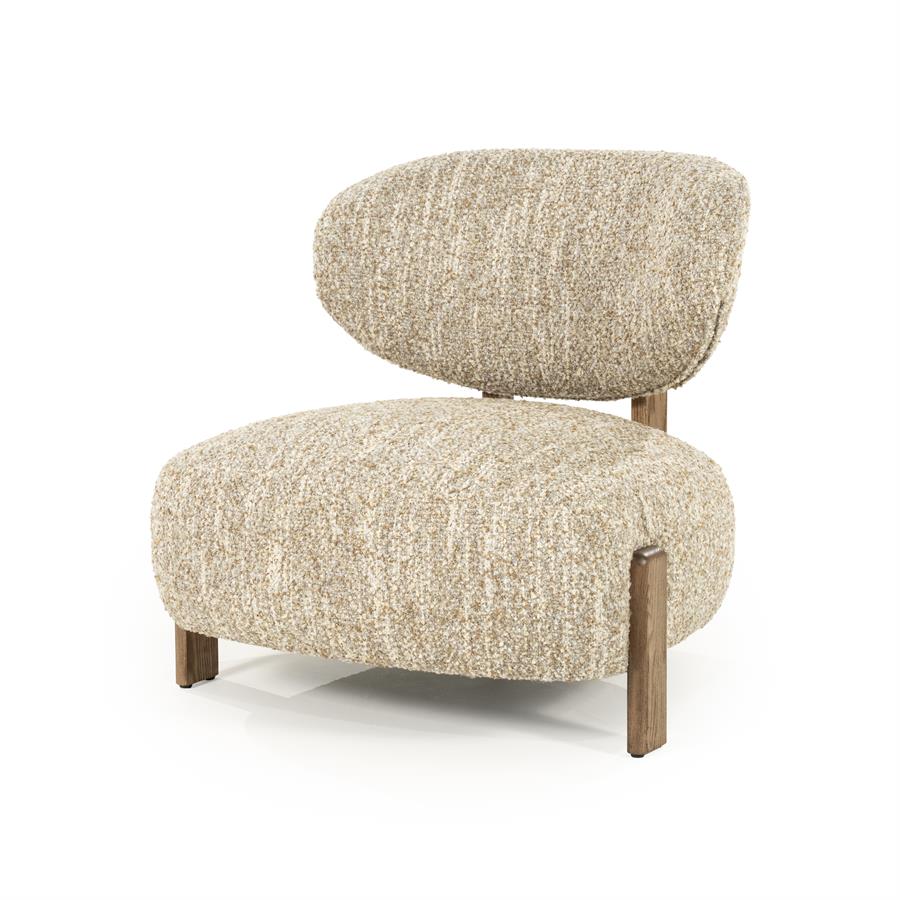 Fauteuil Reza | Beige Stof | Bruine Poot