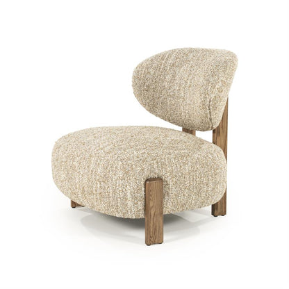 Fauteuil Reza | Beige Stof | Bruine Poot