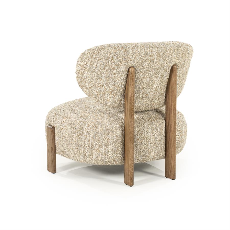 Fauteuil Reza | Beige Stof | Bruine Poot