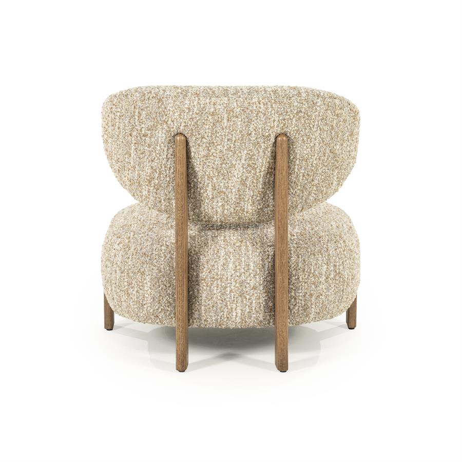 Fauteuil Reza | Beige Stof | Bruine Poot