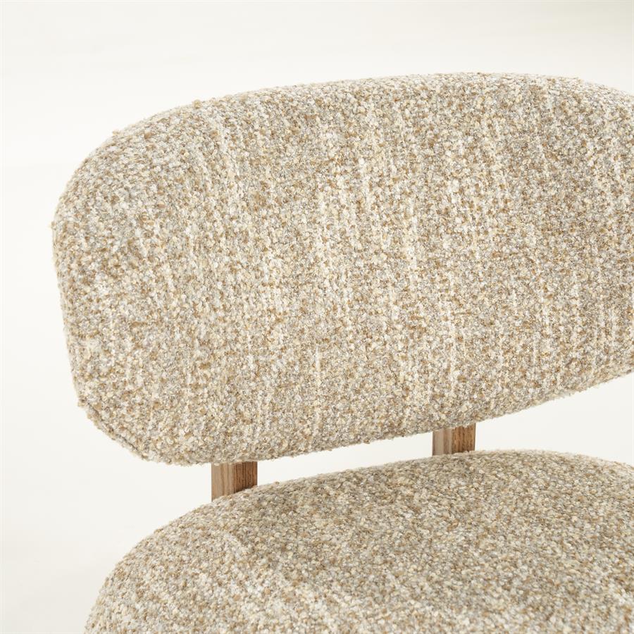 Fauteuil Reza | Beige Stof | Bruine Poot