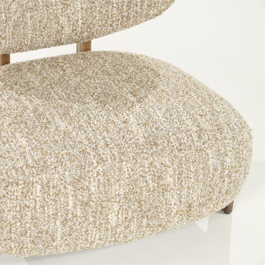 Fauteuil Reza | Beige Stof | Bruine Poot