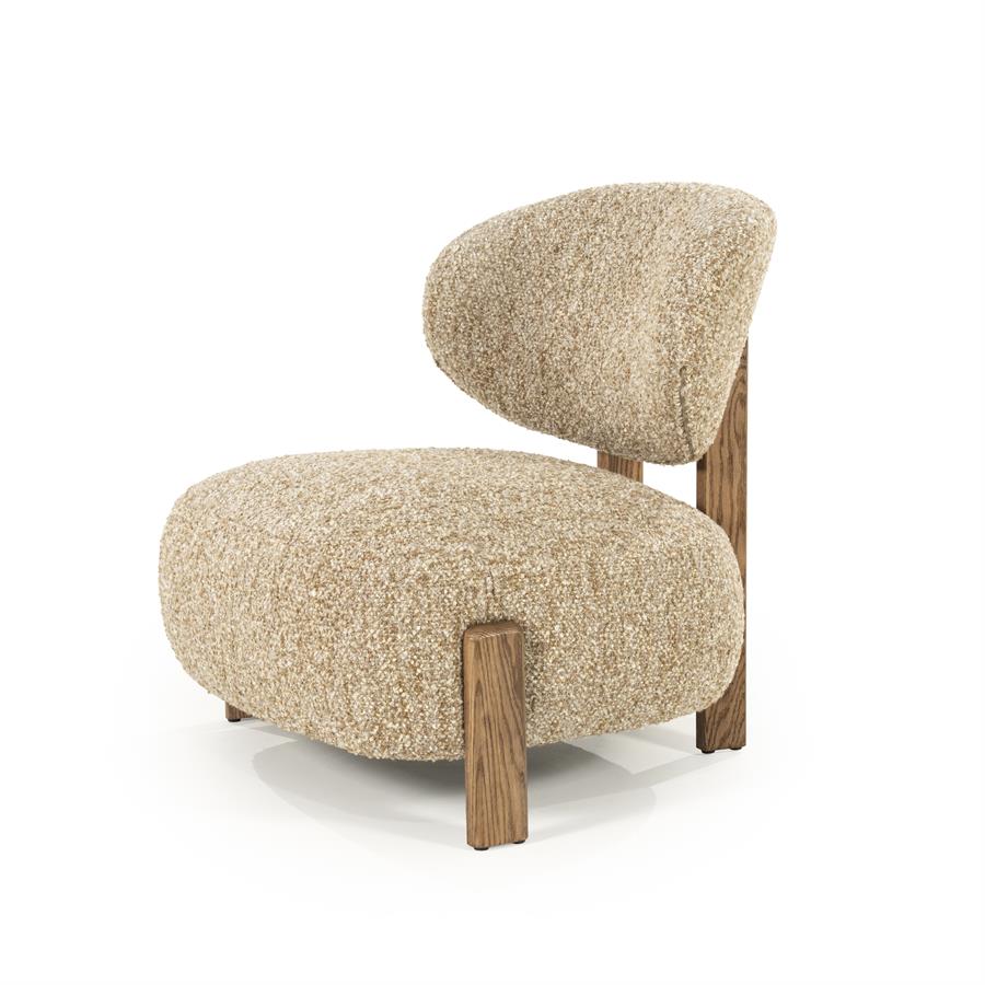 Fauteuil Reza | Taupe Stof | Bruine Poot
