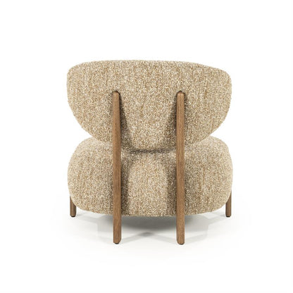 Fauteuil Reza | Taupe Stof | Bruine Poot
