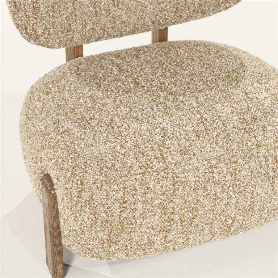 Fauteuil Reza | Taupe Stof | Bruine Poot