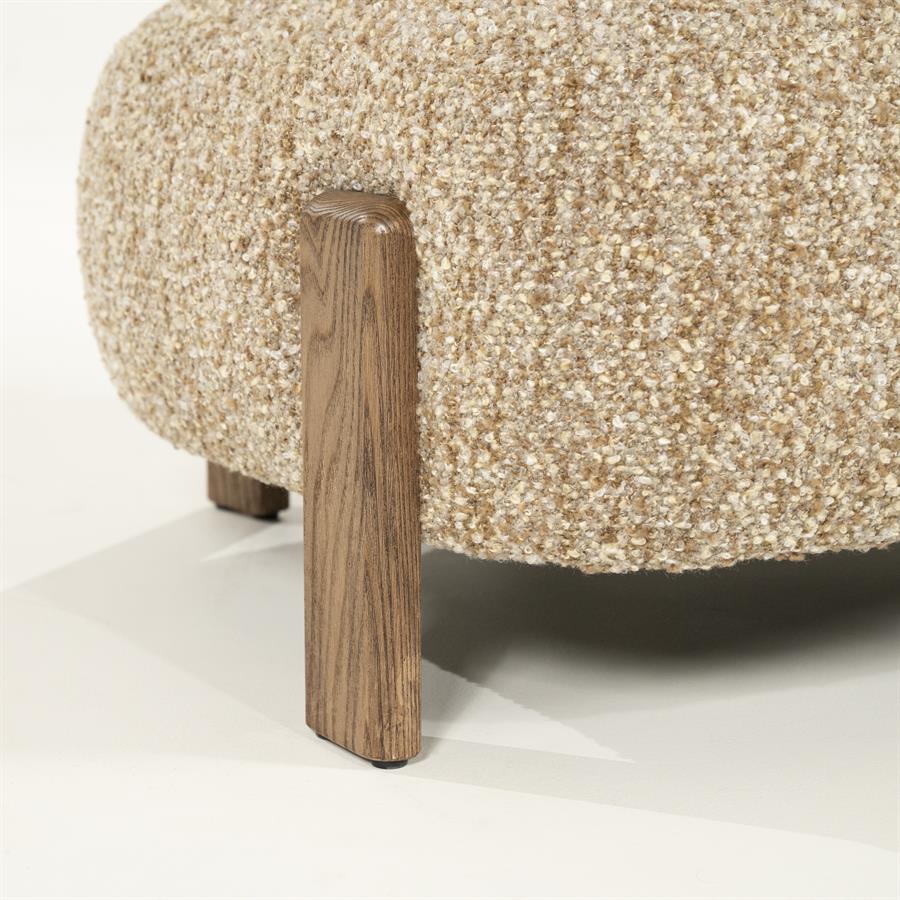 Fauteuil Reza | Taupe Stof | Bruine Poot